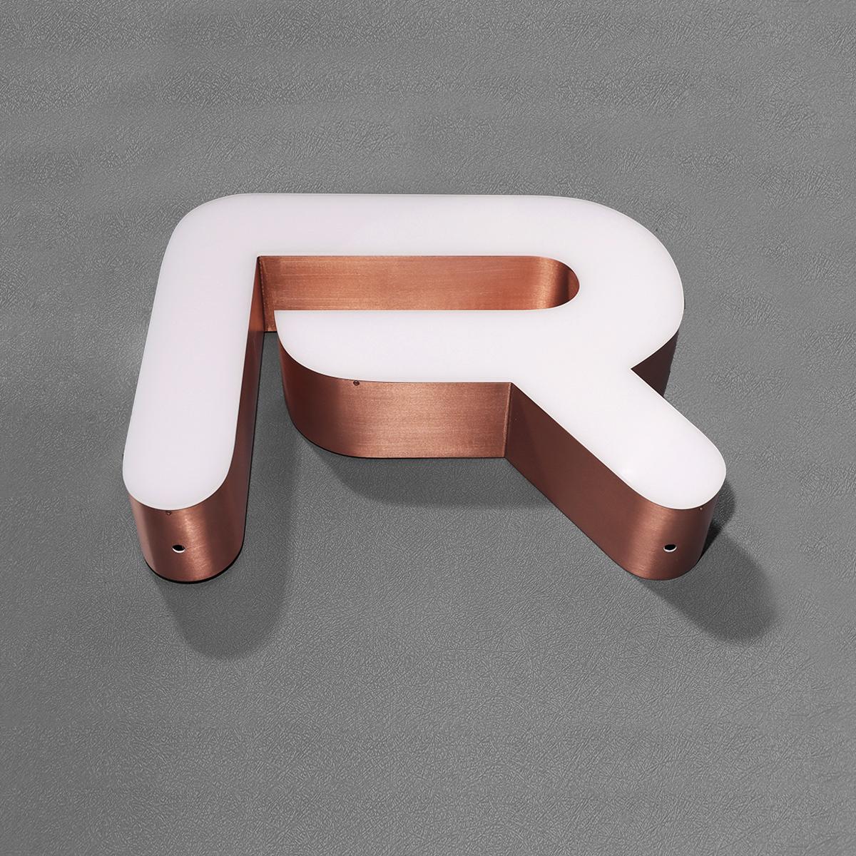 电镀拉丝无边框字